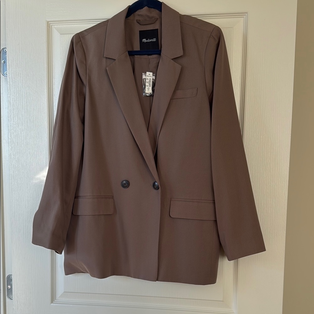 MADEWELL Drapeweave Caldwell Double-Breasted Blazer in Castle Rock